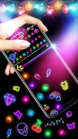 LED Lights Gravity Keyboard Background Screenshot 1