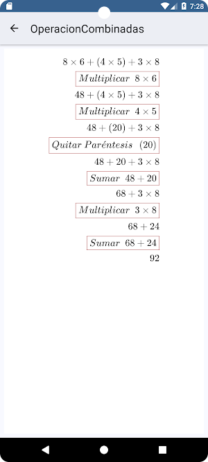 Operaciones Combinadas Screenshot 1