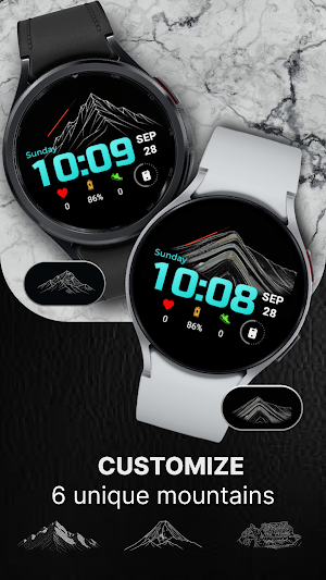 Mountain Summits Watch Face Screenshot 2