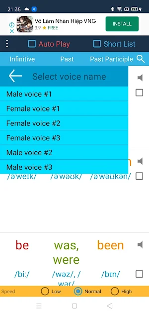 English Irregular Verbs Screenshot 1
