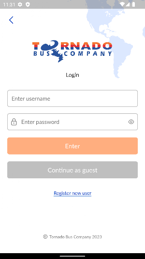 Tornado Bus App Screenshot 1