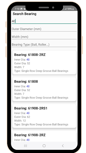 Bearing Size Calculator Screenshot 2