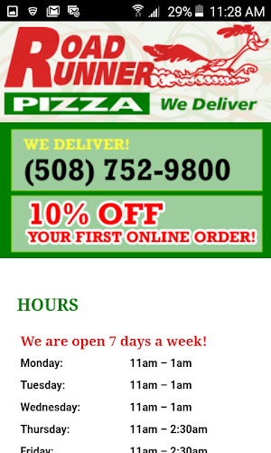 Road Runner Pizza Screenshot 2