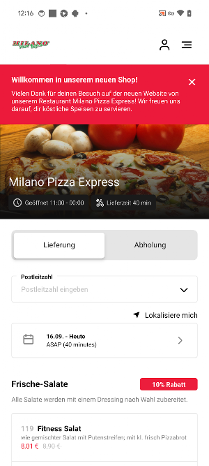 Milano Pizza Express Loerrach Screenshot 0