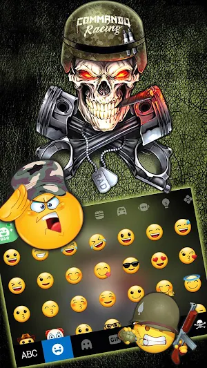 Skull Soldier Keyboard Theme Screenshot 2