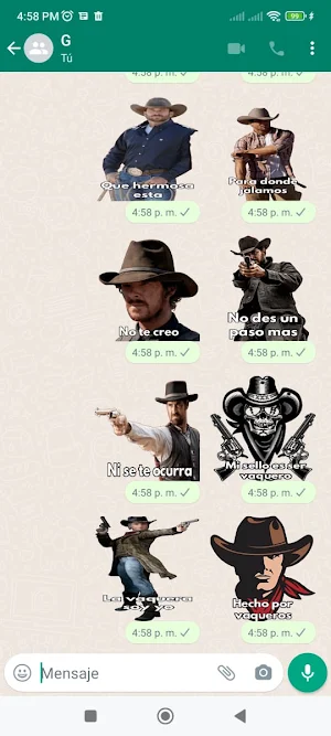 Stickers de vaqueros Screenshot 1