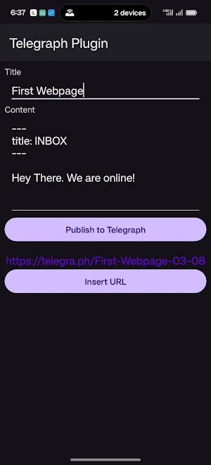 Zettel Notes: Publish plugin Screenshot 2