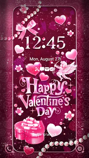 Bling Pink Valentine-Wallpaper Screenshot 1