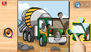 Puzzle for boys - cars & dinosaur. Free game! Screenshot 0