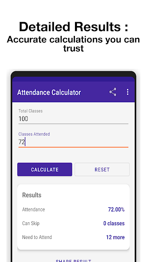 Attendance Calculator Screenshot 2