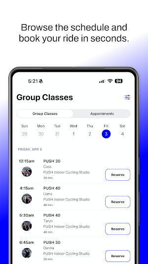 PUSH Cycling Studio Screenshot 2