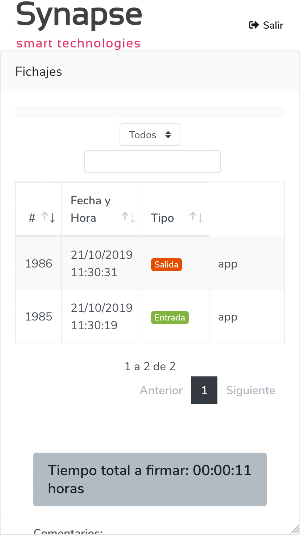 Tiempo Jornada - Registro de h Screenshot 2