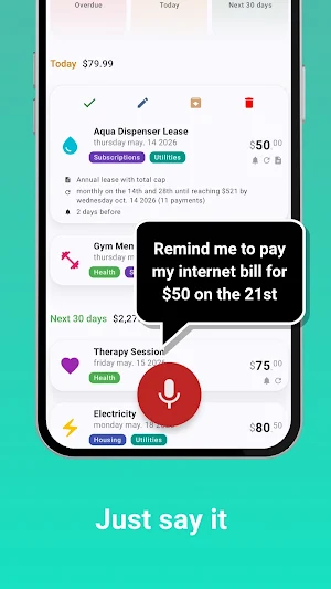 Bills reminder - Veratek Screenshot 2