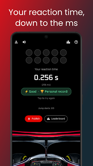 F1 Reaction Time Reflex Test Screenshot 1