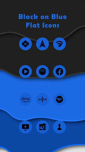 Black On Blue Flat Icons Screenshot 3