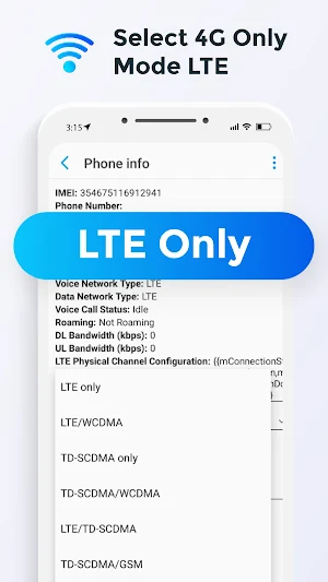 4g LTE only: Network switch Screenshot 1