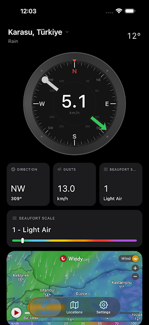 Anemometer: Wind Speed Tracker Screenshot 1
