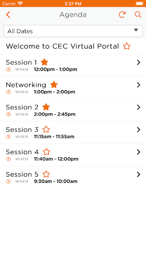 CEC Events Screenshot 2