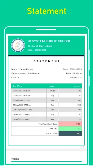 Fee Management Screenshot 2