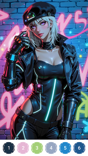 Cyber Anime Color by Numbers Screenshot 0