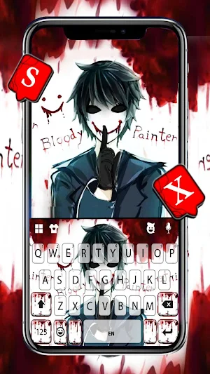 Creepy Bloody Painter Keyboard Theme Screenshot 0