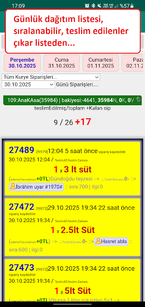 Süt Sipariş Takip Yönetim pro Screenshot 1