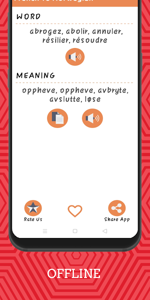 French To Norwegian Dictionary Screenshot 2