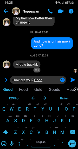 Keyboard Theme Flat Black Blue Screenshot 1