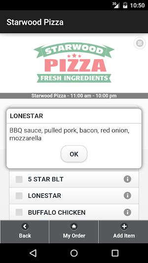 Starwood Pizza Screenshot 2