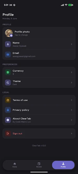 ClearTab: Split Bills Clearly Screenshot 3