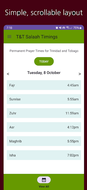 T&T Salaah Timings Screenshot 0