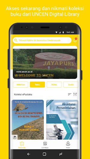 UNCEN Digital Library Screenshot 1