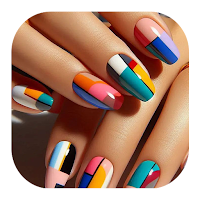 Bold Color Blocks Nail Design