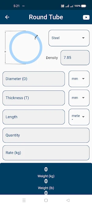 Metal Weight Calculator Screenshot 1