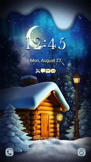 Winter Night House - Wallpaper Screenshot 1