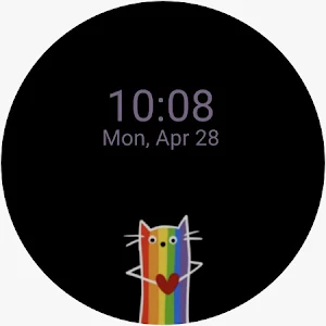 Pride Cats Animated Watch Face Screenshot 1
