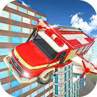 Flying Fire Truck Driving Sim