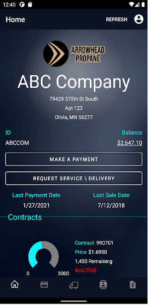 Arrowhead Propane Customer App Screenshot 0