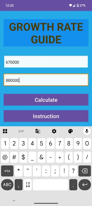 Growth Rate Guide Screenshot 1