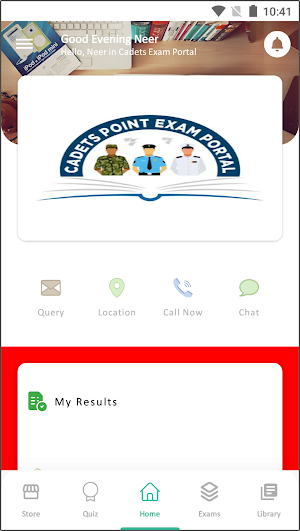 Cadets Exam Portal Screenshot 1