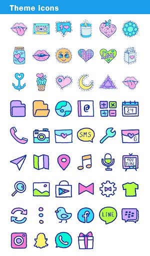 Cute Wallpaper Whimsical Stickers Theme Screenshot 3