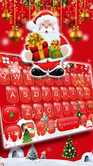 Red Christmas1 Keyboard Theme Screenshot 1