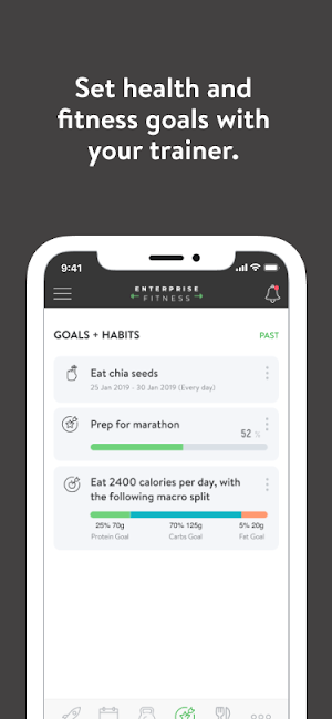Enterprise Fitness App Screenshot 1