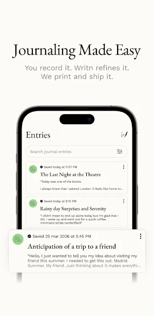 Writn: Voice Journal & Memoir Screenshot 0
