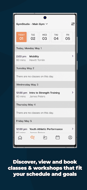 GymStudio: Booking App Screenshot 2