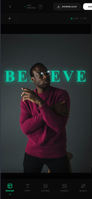 Text Behind Selfie Editor Screenshot 2