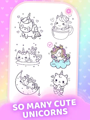 Sparkling Rainbow Unicorns Coloring Book For Kids Screenshot 1