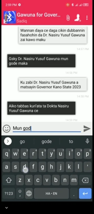 Gawuna/Garo Bluetooth Chat Screenshot 2