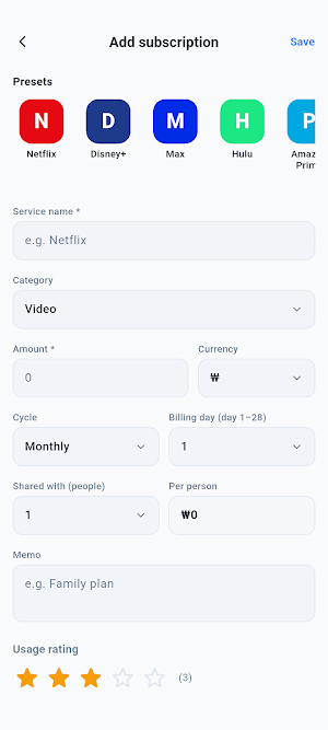 SubsCount: Subscriptions Screenshot 3