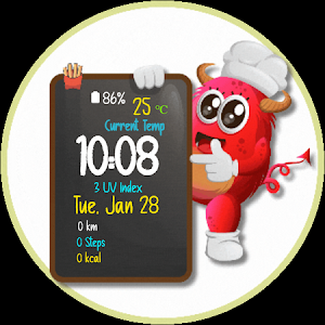 Red Chef Animated Watch Face Screenshot 2